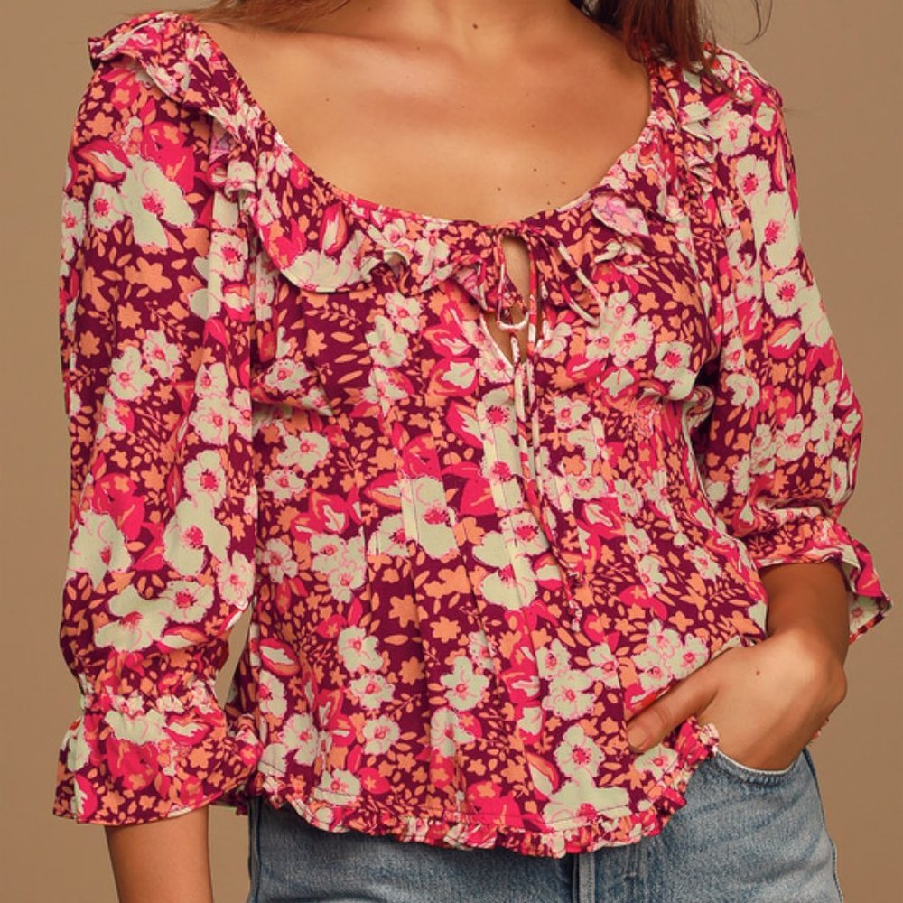 Free People Sweet Memories Floral Blouse - Picture 2 of 7